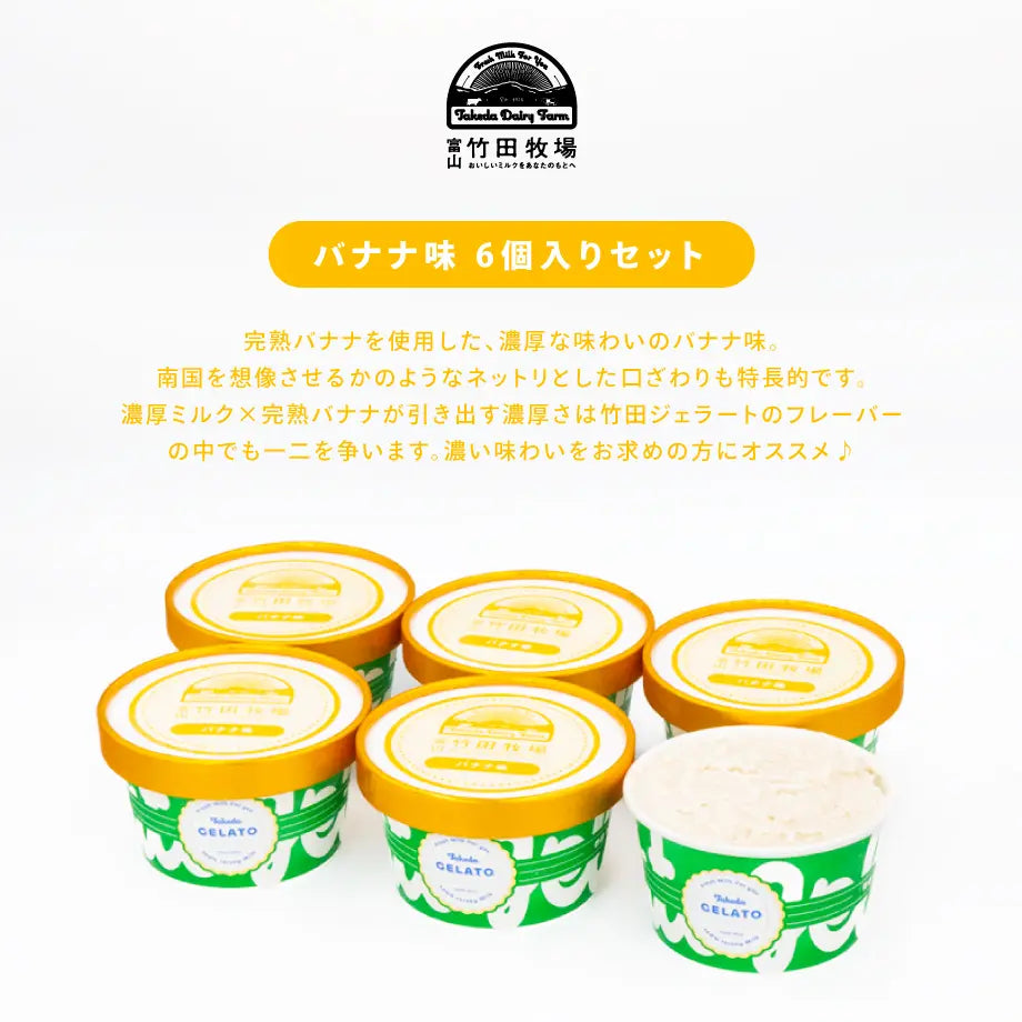 竹田ジェラート|バナナ味 6個セット|カップ
