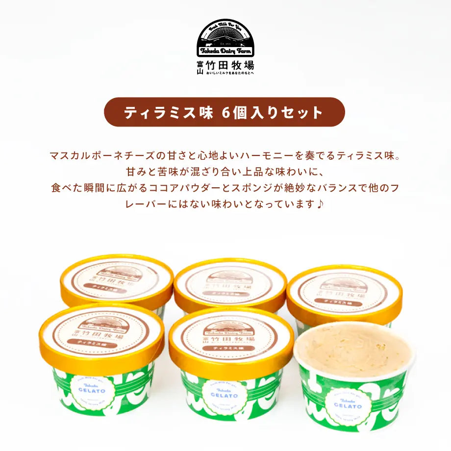 竹田ジェラート|ティラミス 6個セット|カップ
