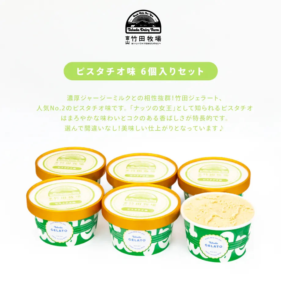 竹田ジェラート|ピスタチオ味 6個セット|カップ